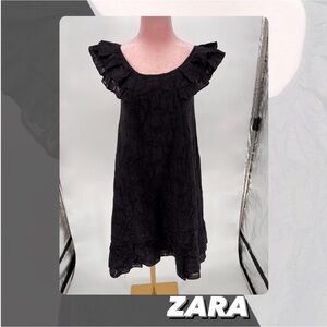 EUC Zara Basic Ruffle Collar Mini Dress